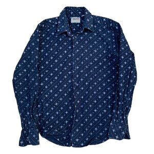 Rare Naked & Famous Flannel Shirt Kimono Diagonal Signals Medium